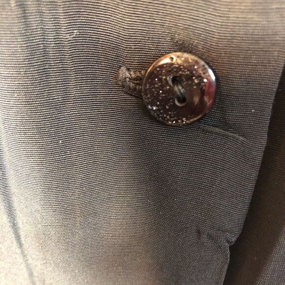 Fredrick's of Hollywood Size 2x Black w Black Trim Button Up Blouse Acetate - Picture 4 of 11